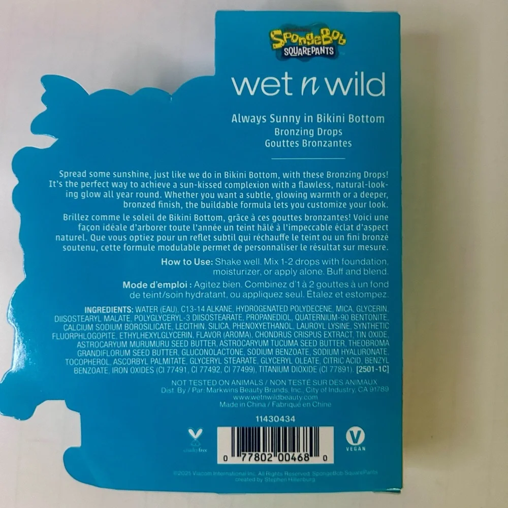 New SpongeBob Square Pants Wet N’ Wild Bronzing Drops